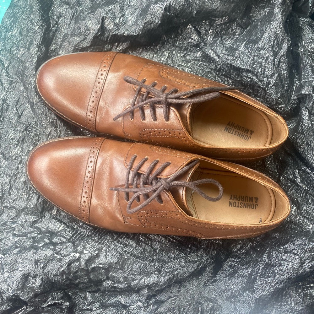 Johnston & Murphy Brown Leather Oxford Shoes